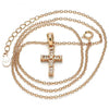 Collares con Dije 04.336.0119.1.16 Plata Rodinada, Diseño de Cruz, con Zirconia Cubica Blanca, Pulido, Oro Rosado