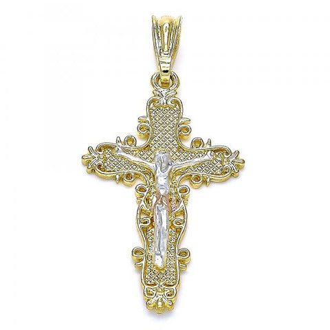 Dije Religioso 05.351.0161.1 Oro Laminado, Diseño de Crucifijo, Pulido, Tricolor