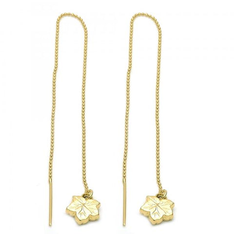 Arete Violador 5.115.003 Oro Laminado, Diseño de Oja, Dorado