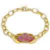 Pulsera Elegante 03.59.0062.09 Oro Laminado, con Cristal Fucsia, Pulido, Dorado