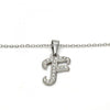 Collares con Dije 04.238.0005.1.18 Acero Inoxidable, Diseño de Iniciales y Rolo, Diseño de Iniciales, con Cristal Blanca, Pulido, Acero