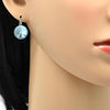 Arete Gancho Frances 02.239.0005 Rodio Laminado, con Cristales de Swarovski Light Turquoise, Pulido, Rodinado