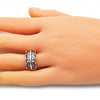 Anillo Multi Piedra 01.346.0020.5.09 Oro Laminado, con Zirconia Cubica Amatista, Pulido, Dorado