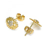 Arete Dormilona 02.213.0296 Oro Laminado, Diseño de Ojo Griego, con Micro Pave Blanca, Pulido, Dorado