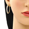 Arete Dormilona 02.156.0537 Oro Laminado, con Zirconia Cubica Blanca, Pulido, Dorado