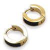 Argolla Huggie 02.216.0020.15 Acero Inoxidable, con Cristal Negro, Pulido, Tono Dorado