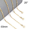 Gargantilla Básica 04.58.0011.20 Oro Laminado, Diseño de Paperclip, Pulido, Dorado
