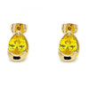 Arete Dormilona 02.213.0234.1 Oro Laminado, Diseño de Gota, con Zirconia Cubica Amarillo, Pulido, Dorado