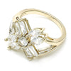 Anillo Multi Piedra 01.210.0095.07 Oro Laminado, con Zirconia Cubica Blanca, Pulido, Dorado