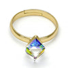 Anillo Multi Piedra 01.239.0003.6 Oro Laminado, con Cristales de Swarovski Vitrail Light, Pulido, Dorado