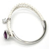 Aro Individual 07.239.0004.12 Rodio Laminado, con Cristales de Swarovski Amethyst y Micro PaveBlanca, Pulido, Rodinado