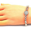 Pulsera Elegante 03.283.0195.08 Oro Laminado, Diseño de Infinito, con Micro Pave Blanca, Pulido, Dorado