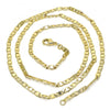 Gargantilla Básica 04.213.0030.22 Oro Laminado, Diseño de Mariner, Pulido, Dorado
