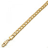 Pulsera Básica 5.222.003.08 Oro Laminado, Diseño de Cubana, Pulido, Dorado