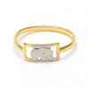 Anillo Infantil 01.21.0038.04 Oro Laminado, Diseño de Elefante, Pulido, Dos Tonos