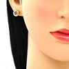 Arete Dormilona 02.156.0477.2 Oro Laminado, con Micro Pave Granate, Pulido, Dorado