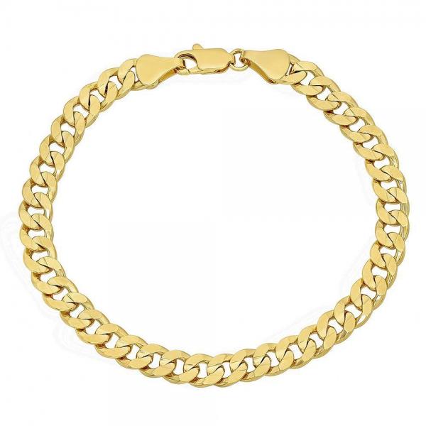 Pulsera Básica 5.223.012.08 Oro Laminado, Diseño de Miami Cubana, Pulido, Dorado