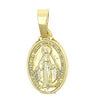 Dije Religioso 05.177.0001 Oro Laminado, Diseño de San Benito, Pulido, Dorado