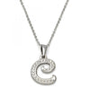 Collares con Dije 04.238.0003.1.18 Acero Inoxidable, Diseño de Iniciales y Rolo, Diseño de Iniciales, con Cristal Blanca, Pulido, Acero
