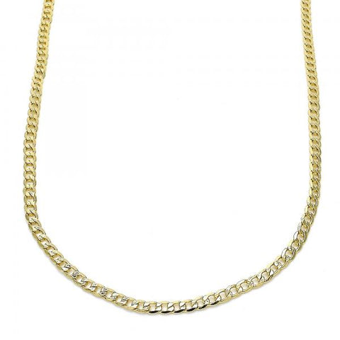 Gargantilla Básica 5.222.008.18 Oro Laminado, Diseño de Cubana, Pulido, Dorado