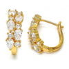 Argolla Huggie 02.217.0023.1.20 Oro Laminado, Diseño de Gota, con Zirconia Cubica Blanca, Pulido, Dorado