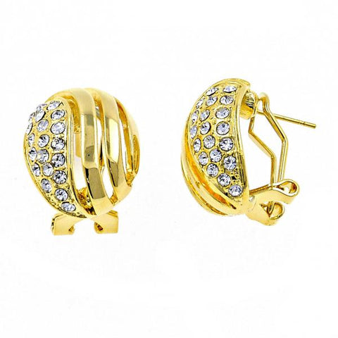 Arete Dormilona 02.59.0070 *PROMO* Oro Laminado, con Cristal Blanca, Pulido, Dorado