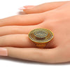 Anillo Multi Piedra 01.118.0025.08 Oro Laminado, con Cristal Blanca, Pulido, Dorado