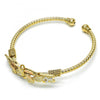 Aro Individual 07.311.0007.1 Oro Laminado, Diseño de Corazon, Diamantado, Tricolor