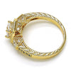 Anillo Multi Piedra 01.94.0005.08 Oro Laminado, con Zirconia Cubica Blanca, Pulido, Dorado