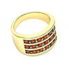 Anillo Multi Piedra 01.346.0017.2.07 Oro Laminado, con Zirconia Cubica Granate, Pulido, Dorado