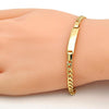 Pulsera con Placa 5.227.013.1.08 Oro Laminado, Diseño de Cubana, Pulido, Dorado