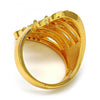 Anillo Multi Piedra 01.210.0035.07 Oro Laminado, con Zirconia Cubica Blanca y Micro PaveBlanca, Pulido, Dorado