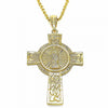 Dije Religioso 05.351.0044 Oro Laminado, Diseño de Cruz y Guadalupe, Diseño de Cruz, Pulido, Dorado
