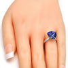 Anillo Multi Piedra 01.239.0005.4 Rodio Laminado, con Cristales de Swarovski Tanzanite, Pulido, Rodinado