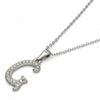 Collares con Dije 04.238.0006.1.18 Acero Inoxidable, Diseño de Iniciales y Rolo, Diseño de Iniciales, con Cristal Blanca, Pulido, Acero