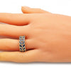 Anillo Multi Piedra 01.346.0019.3.08 Oro Laminado, Diseño de Oja, con Zirconia Cubica Amatista, Pulido, Dorado