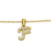 Collares con Dije 04.238.0005.18 Acero Inoxidable, Diseño de Iniciales y Rolo, Diseño de Iniciales, con Cristal Blanca, Pulido, Dorado