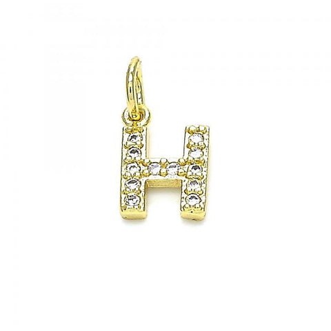 Dije Elegante 05.341.0028 Oro Laminado, Diseño de Iniciales, con Zirconia Cubica Blanca, Pulido, Dorado