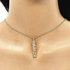 Collares con Dije 04.313.0022.20 Oro Laminado, con Micro Pave Blanca, Pulido, Dorado