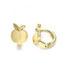 Argolla Huggie 02.213.0278.10 Oro Laminado, Diseño de Manzana, Pulido, Dorado