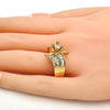 Anillo Multi Piedra 01.199.0006.07.GT Tono Dorado, con Zirconia Cubica Blanca, Pulido, Dorado