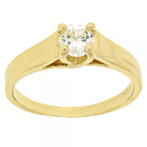 Anillo Multi Piedra 5.167.035.08 Oro Laminado, Diseño de Solitario, con Zirconia Cubica Blanca, Pulido, Dorado