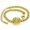 Pulsera Elegante 03.193.0001.07 Oro Laminado, con Micro Pave Blanca, Pulido, Dorado