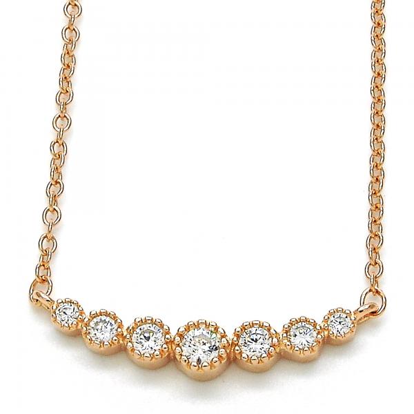 Collares con Dije 04.336.0089.1.16 Plata Rodinada, con Zirconia Cubica Blanca, Pulido, Oro Rosado