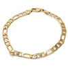 Pulsera Básica 5.222.014.08 Oro Laminado, Diseño de Figaro, Pulido, Dorado