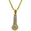 Collares con Dije 04.242.0003.30GT Tono Dorado, Diseño de Rope, con Cristal Blanca, Pulido, Dorado