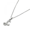 Collares con Dije 04.238.0010.1.18 Acero Inoxidable, Diseño de Iniciales y Rolo, Diseño de Iniciales, con Cristal Blanca, Pulido, Acero