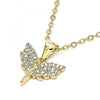 Dije Religioso 05.342.0025 Oro Laminado, Diseño de Angel, con Micro Pave Blanca, Pulido, Dorado