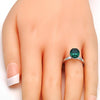 Anillo Multi Piedra 01.239.0004.3 Rodio Laminado, con Cristales de Swarovski Emerald, Pulido, Rodinado