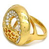 Anillo Multi Piedra 01.241.0014.07 Oro Laminado, con Cristal Blanca, Pulido, Dorado